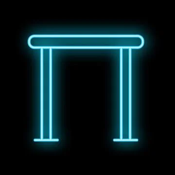 Neon blue glowing parallel bars on a black background イラスト素材