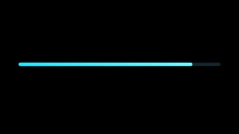 Neon Blue Glowing Progress Bar Loading Indicator Animation on Black Backgro.. Stock Footage 346431042
