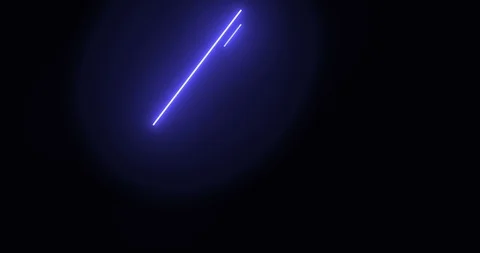 Neon blue glowing triangle frame drawing on the dark blue background with empty Stock Footage 104506665