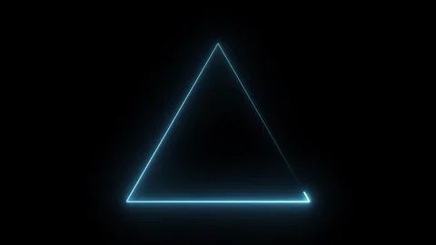 Neon blue glowing triangle frame motion. Vidéo 331897176