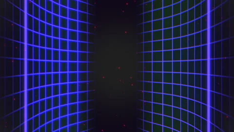 Retro 80s New Wave Vaporwave Purple and Blue Pixel Cube Pattern