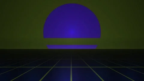 Neon blue half circle on wall. Stock Footage 334891235