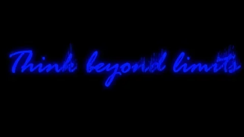 Neon Blue Handwritten Script Think Beyond Limits Scale Up Concept Stock Footage 344873063