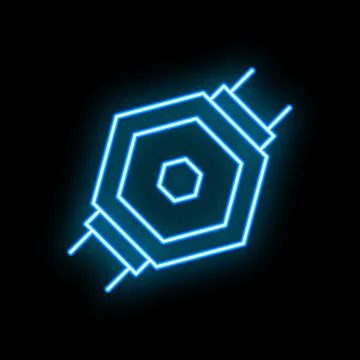 Neon blue hexagon pattern glowing on black background 스톡 일러스트