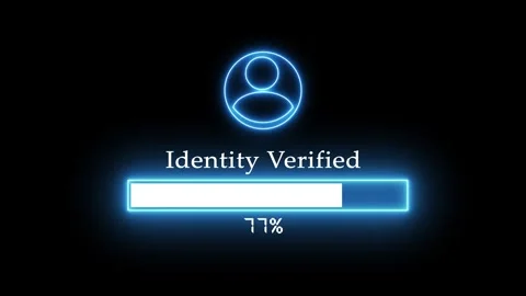 Neon Blue Identity Verified Progress Bar with User Icon image photo animation Stock Footage 340998259