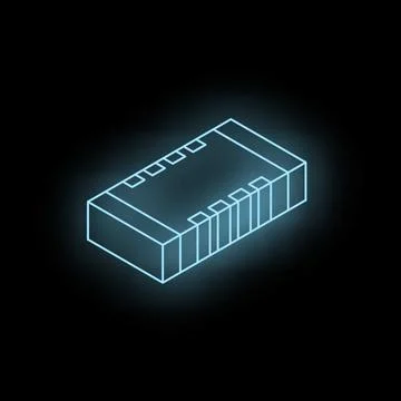 Neon blue integrated circuit representing semiconductor technology and inno.. Stock Illustration