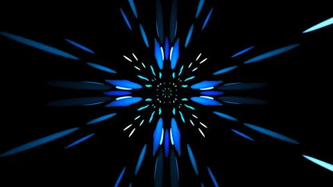 Neon blue with kaleidoscope-4kLoop 스톡 동영상 329958139