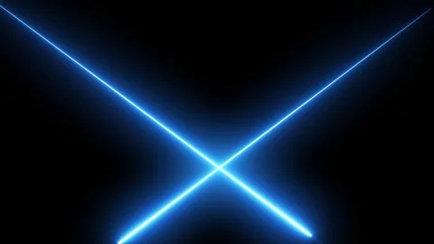 Neon blue laser light rays crossed animation with pulsating motion effect o.. 動画素材 335493556