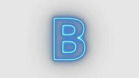 Neon Blue Letter B Flicker Light Animati... | Stock Video | Pond5