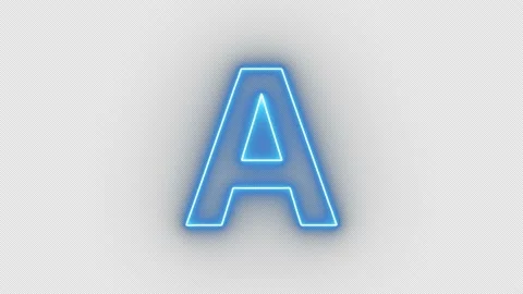 Neon Blue Letter A Flicker Light Animation Stock Footage 197065922