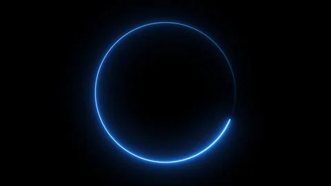 Neon blue light circle loading animation. Stock Footage 331897182