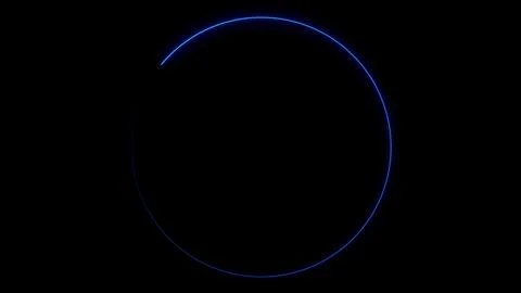 Neon blue light circle rotating animation 스톡 일러스트