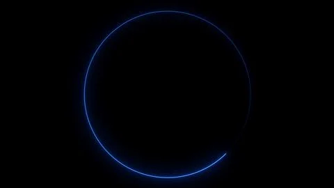 Neon blue light circle rotating animation Stock Illustration