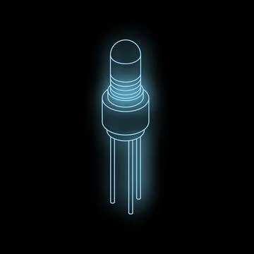 Neon blue light emitting diode shining in darkness Stock Illustration