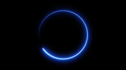 Neon blue light forming animated circle loop. Vidéo 332090602