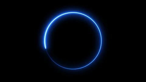 Neon blue light forming circle animation loop. 库存影片 332090581