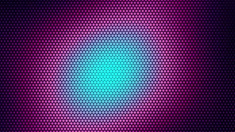 Neon blue light glowing orb moving across purple hexagonal grid digital bac.. Vidéo 343558998