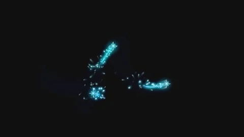 Neon blue light particles flowing through dark space as artistic abstract a.. Stock Footage 340808529