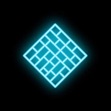 Neon blue light showing paving stone pattern on black background Stock Illustration
