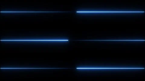 Neon blue light streaks moving horizontally across black screen creating fu.. Stock Footage 335493580