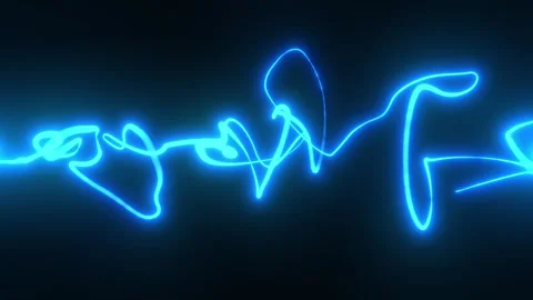 Neon blue light trail scribble on dark background 스톡 동영상 329236981