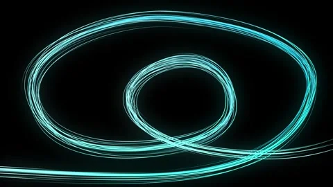 Neon Blue Light Trails - High Speed Motion. Abstract Speed Lines. 4K Stock Footage 277642628