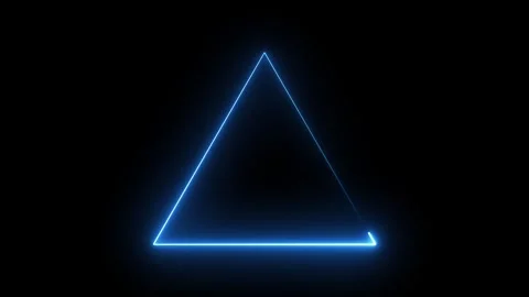 Neon blue light triangle frame animated footage. Stockbeeldmateriaal 331897168