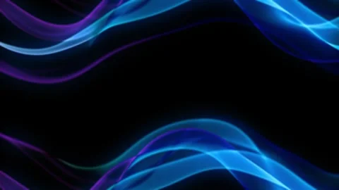 Neon Blue Light Waves in Seamless Loop on Black Background Stock Footage 310611354