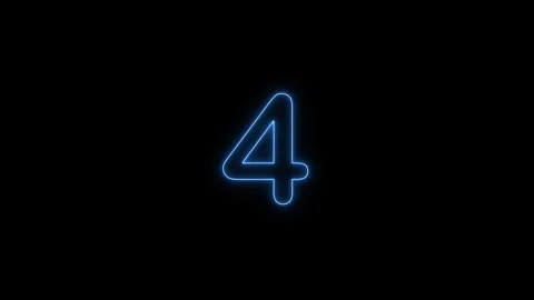 Neon blue line animation countdown five to one dark black background digita.. Stock Footage 329145222