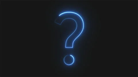 Neon Blue Line Question Mark Icon Animation Stock Footage 198016902