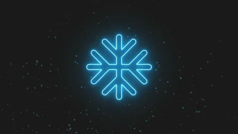 Neon Blue Line Snowflake Icon Animation Stock Footage 197360661