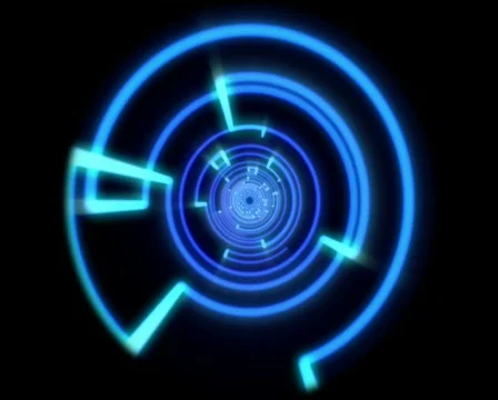 Neon Blue Lines Spin Stock Footage
