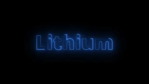 Neon blue Lithium, chemical element of the periodic table graphic animation.. 스톡 동영상 340487392