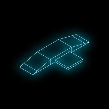 Neon blue loading ramp glowing on dark background Stock Illustration