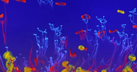 Neon Blue Multi Colored Liquid-1 Stock-Footage 124603804