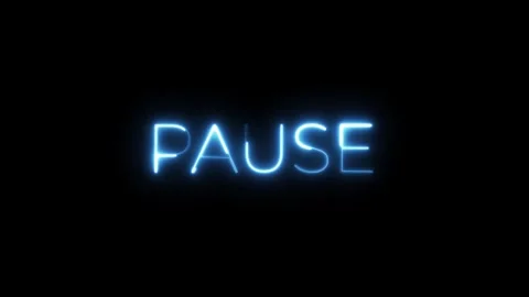 Neon Blue Pause Sign Stock Footage 287406379