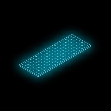 Neon blue perforated material representing modern engineering and design 库存插图