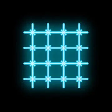Neon blue prison bars shining in dark space Stock Illustration