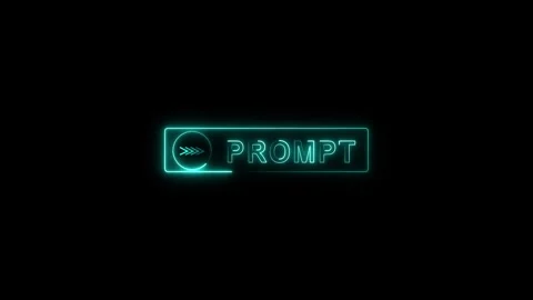 Neon blue prompt button with forward arrow icon. Prompt button glowing ligh.. Stock Footage 337369351
