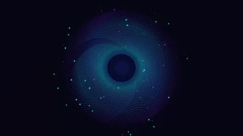 Neon blue Quantum Iris Portal Counter Rotating Filaments Loop Stock-Footage 343204862
