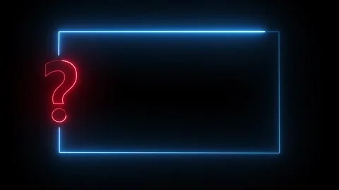Neon blue question mark frame seamless loop animation on black background Stock Footage 333502504