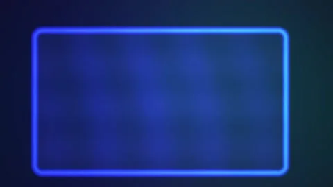 Neon blue rectangle on dark background. Stock Footage 340035893