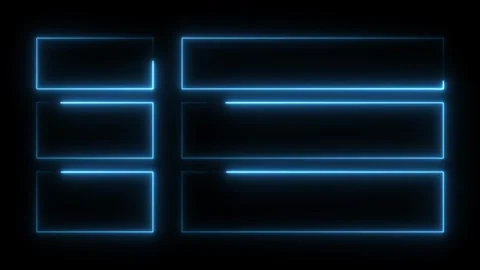 Neon blue rectangular grid glowing on black background abstract futuristic .. Stock Footage 308713158