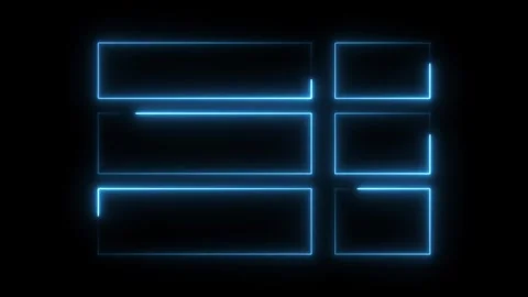 Neon blue rectangular grid glowing on black background abstract technology .. Stock Footage 308713176