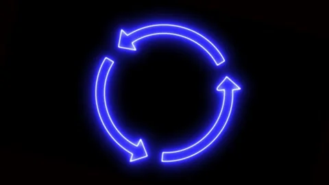 Neon blue refresh symbol looping animation. Vidéo 332089991