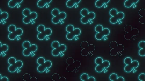 Neon blue shamrock pattern modern st. patrick's day design Stock Footage 315108882