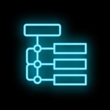 Neon blue site map icon representing website navigation and structure Illustrazione stock