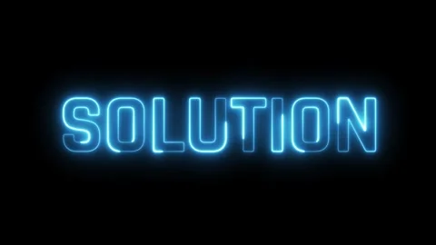 Neon Blue Solution Sign: Problem Solving Concept Stock Footage 309382694