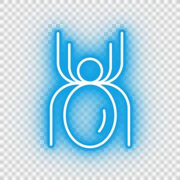 Neon blue spider icon Stock Illustration