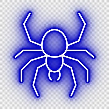 Neon blue spider icon Stock Illustration
